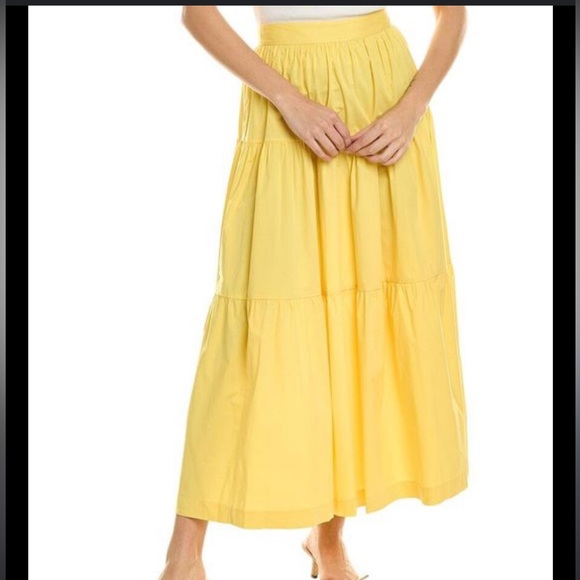 Staud Wallflower Butter Yellow Tiered Sea Skirt - Picture 3 of 8